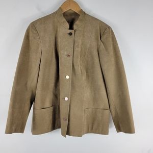 Vintage 80s 90s UltraSuede Button Up Faux Leather Jacket
